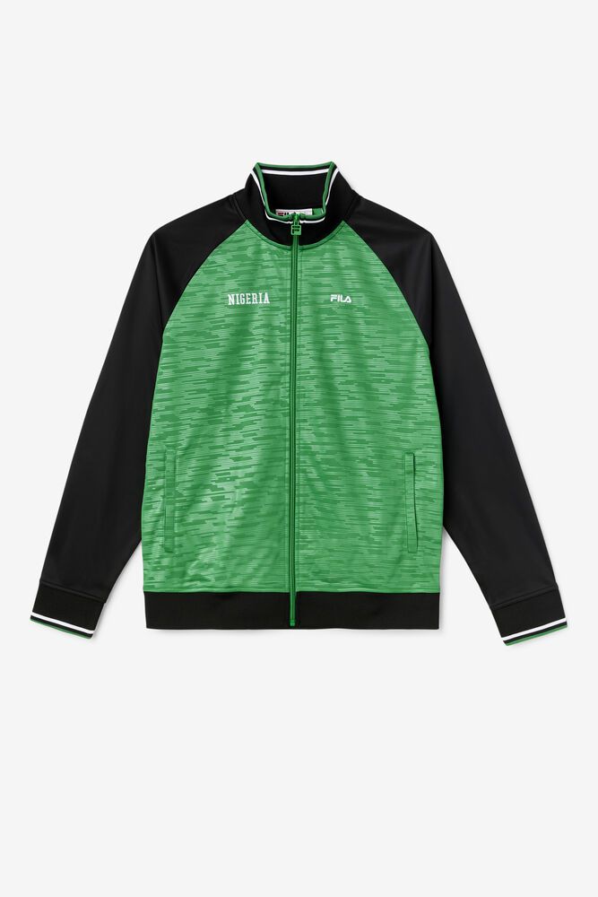 Fila Jacket Nigeria Track Mens Green - India YPH-049782